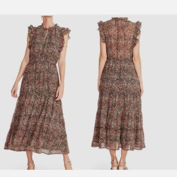 BB DAKOTA Steve Madden micro floral tear maxi lined dress - Picture 1 of 11